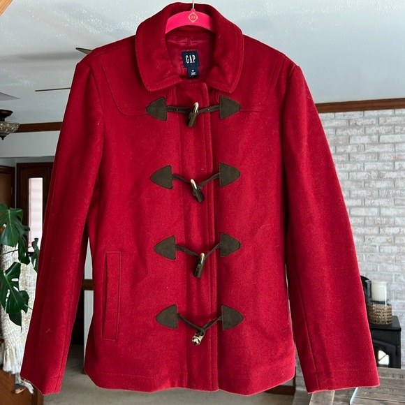 *Winter Clearance* GAP Cranberry Red Wool Blend Women's Zipper & Toggle Button - Picture 1 of 9